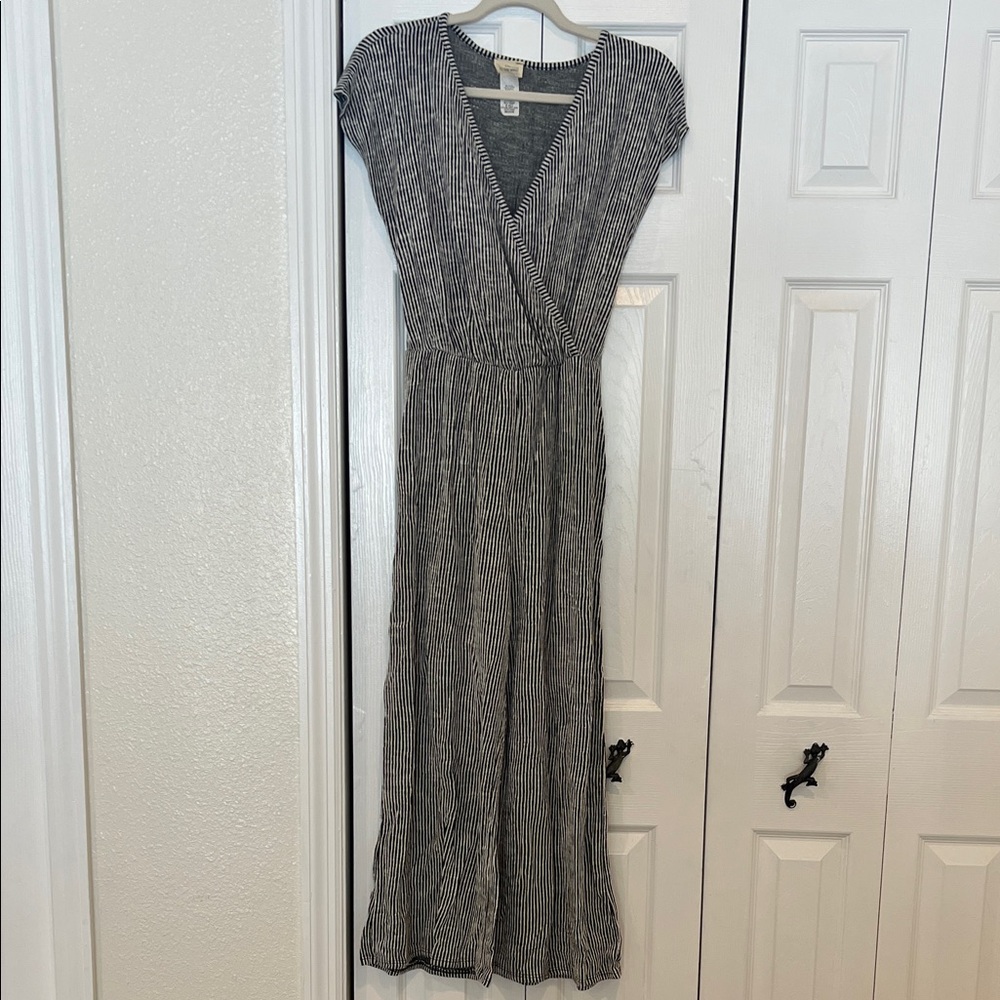 Caution to get wind Striped Black and White Women's jumpsuit NWOT